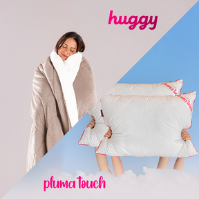 Kit Cobertor Huggy® + 2 Travesseiros Pluma Touch®